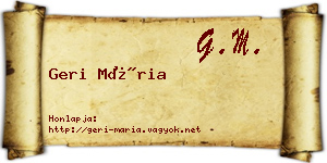 Geri Mária névjegykártya